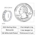 Elegant Moissanite Huggie Earrings in Silver