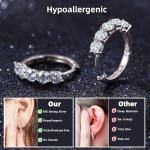 Elegant Moissanite Huggie Earrings in Silver