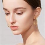 14K Gold Trendy Hoop Earrings for Women
