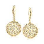 Diamond Circle Drop Earrings in 18kt Gold