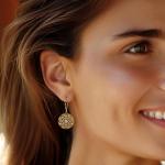 Diamond Circle Drop Earrings in 18kt Gold