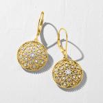 Diamond Circle Drop Earrings in 18kt Gold