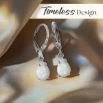 Dainty 925 Sterling Silver Opal Teardrop Earrings
