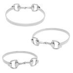 Charming Silver Equestrian Snaffle Bit Bracelet