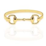 Gold Equestrian Snaffle Bit Bangle Bracelet