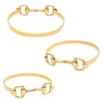 Gold Equestrian Snaffle Bit Bangle Bracelet