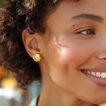 Italian 18kt Gold Over Sterling Dome Earrings