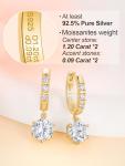 Moissanite Gold-Plated Small Hoop Drop Earrings