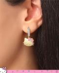 Cute Hello Kitty 18k Gold Hoop Earrings