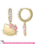 Cute Hello Kitty 18k Gold Hoop Earrings