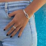 Minimalist Sterling Silver Knot Cuff Bracelet