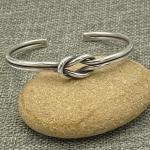 Minimalist Sterling Silver Knot Cuff Bracelet