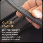 Rustic Leather Cross Bracelet for Men