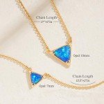 Layered Triangle Blue Opal Necklace for Women