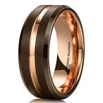 King Will 8mm Brown Tungsten Carbide Wedding Ring