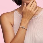PANDORA Sterling Silver Heart Clasp Charm Bracelet
