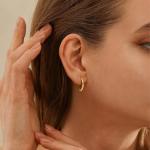 14K Gold Huggie Hoop Earrings for Her