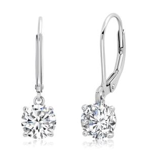 Sterling Silver 2 CT.TW CZ Dangle Earrings
