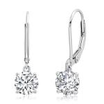 Sterling Silver 2 CT.TW CZ Dangle Earrings
