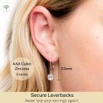 Sterling Silver 2 CT.TW CZ Dangle Earrings