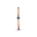 PANDORA Light Blue Rose Gold Solitaire Ring