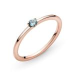 PANDORA Light Blue Rose Gold Solitaire Ring