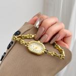 Fanmis Women's Vintage Gold Oval Bracelet Watch