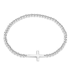 Faithful Christian Cross Sterling Silver Bracelet