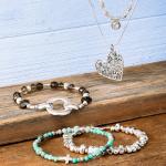 Silpada Hematite Bead Sterling Silver Bracelet 7.5