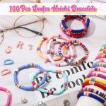 100 Pcs Stackable Surfer Heishi Bracelets Set