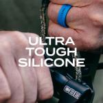 Black Metallic Silicone Wedding Ring for Men - Size 10