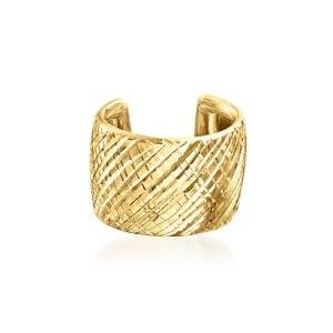 14kt Yellow Gold Cross-Hatched Ear Cuff