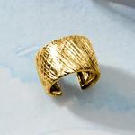 14kt Yellow Gold Cross-Hatched Ear Cuff