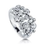 Sterling Silver Bubble CZ Ring for Women