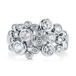 Sterling Silver Bubble CZ Ring for Women