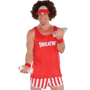 Red Fitness Instructor Costume Set with Accessories