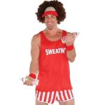 Red Fitness Instructor Costume Set with Accessories