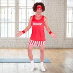 Red Fitness Instructor Costume Set with Accessories