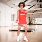 Red Fitness Instructor Costume Set with Accessories