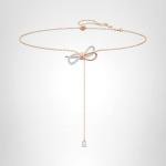 Swarovski Women's Bow Pendant Necklace in Rose-Gold
