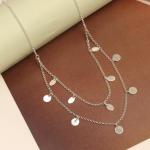Italian Design Multi-Row Disc Layered Necklace