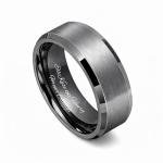 Custom Engraved Matte Gunmetal Tungsten Ring
