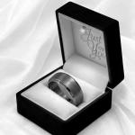 Custom Engraved Matte Gunmetal Tungsten Ring