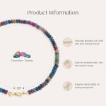 Rainbow Tourmaline Beaded Choker with Gold Bow