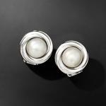 Sterling Silver 8mm Cultured Pearl Clip-On Earrings