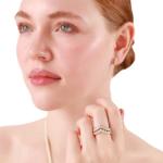 Swiss Blue Topaz & Tanzanite V Shape Ring