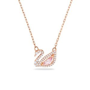 Swarovski Dazzling Swan Pendant Necklace in Rose Gold