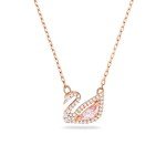 Swarovski Dazzling Swan Pendant Necklace in Rose Gold
