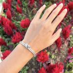 Sterling Silver Knot Cuff Bracelet - Adjustable Design