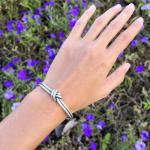 Sterling Silver Knot Cuff Bracelet - Adjustable Design